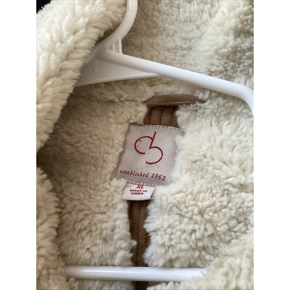 Women's XL Tan Faux Suede Sherpa Lined Jacket Croft & Barrow Full Zip - Picture 7 of 7